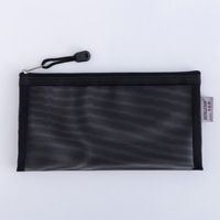 Étui à crayons et trousse de maquillage en maille transparente de haute qualité A6, en nylon, avec fermeture éclair, pour l'école