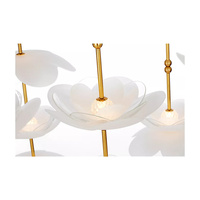 Lustre en verre en forme de fleur, design moderne, en laiton, pour salon, hôtel, maison, villa, décoration