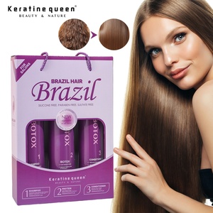 Kit Profesional de Tratamiento de Keratina sin Formaldehído, Crema Alisadora para el Cabello, Kit de Keratina Brasileña para Uso en Salón - Product Image 1