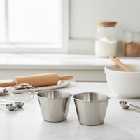 Tasse à Pudding en acier inoxydable de 2.5 OZ, récipient de haute qualité, tasse à condiments de cuisine, tasse à Sauce de 70ml