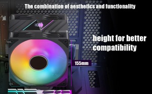 Jungle Leopard K400 pro double ARGB fan Intel 6Heat Pipe cpu cooler TDP 230 2000 RPM speed 20dBA PC <b>Computer</b> desktop <b>Case</b> fan - Product Image 4