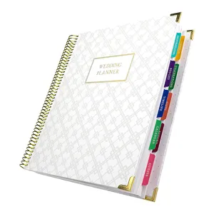 Cuaderno personalizado con espiral dorada A4 A5, libreta de invitados, planificador de boda