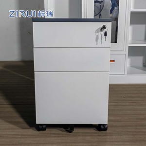 Steel Office Furniture Three Drawer Mobile Pedestal Iron Under Desk File Activity <b>Cabinet</b> with Lock - Product Image 3