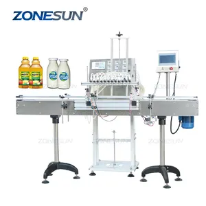 ZONESUN ZS-VTDP12P Tự Động 12 Đầu Chai Nhỏ Sữa Nước Ép Xoài Dầu Ô Liu Mỹ Phẩm Máy Chiết Rót Chất Lỏng Cho Đồ Uống