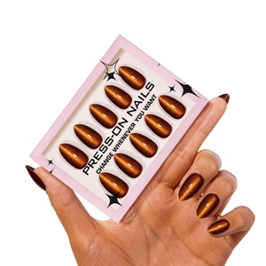 <span class=keywords><strong>Uñas</strong></span> Acrílicas <span class=keywords><strong>de</strong></span> <span class=keywords><strong>Color</strong></span> Ámbar con Efecto Ojo <span class=keywords><strong>de</strong></span> Gato, Brillantes y en Forma <span class=keywords><strong>de</strong></span> Almendra, <span class=keywords><strong>Uñas</strong></span> Postizas al por Mayor, Marca Privada - Product Image 6