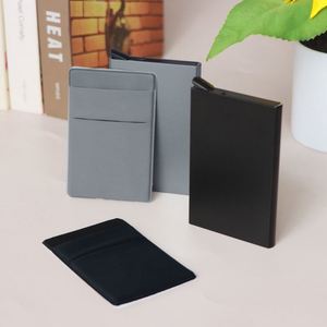 Porte-cartes automatique fin en métal aluminium avec adhésif, double couche en Lycra, anti-RFID, pour hommes - Product Image 3