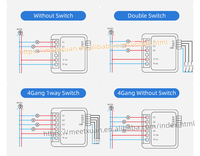 Module d'automatisation domestique intelligent Tuya WiFi Mini DIY Switch 1 2 3 4 Gang 16/10A à contrôle bidirectionnel via Alexa Google Home Smart Life