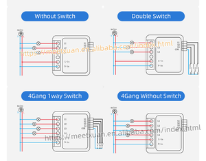 Module d'automatisation domestique intelligent Tuya WiFi Mini DIY Switch 1 2 3 4 Gang 16/10A à contrôle bidirectionnel via Alexa Google Home Smart Life - Product Image 2