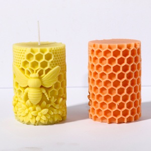 Moule en silicone 3D en forme de pilier pour bougies, moule en silicone nid d'abeille pour bougies DIY, décoration d'intérieur, moule pour bougies parfumées en résine - Product Image 4