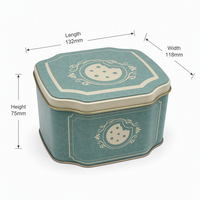 Boîte cadeau en fer blanc festonnée avec couvercle ajusté pour biscuits et bonbons, impression personnalisée, OEM, ODM, vente en gros, emballage en vrac