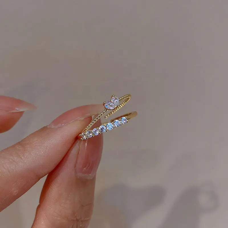 INS Cincin Jari Zirkon untuk Wanita, Set Perhiasan Pernikahan Gadis Cantik Cantik 925 Sterling Perak