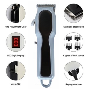 Tondeuse à cheveux professionnelle avec écran LCD, lames rechargeables en acier inoxydable pour hommes, usage en salon de coiffure - Product Image 5