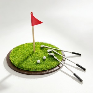 Miniature de maison de poupée, modèle de <span class=keywords><strong>club</strong></span> de golf, accessoire de scène extérieure BJD, ornement décoratif - Product Image 1