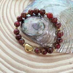 Natural Stone <b>Bracelet</b> Colorful Glass <b>Beaded</b> EMF Protection Top-rated Ready to Ship Inventory Rapid Prototyping - Product Image 1