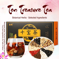 Thé aux fleurs des dix trésors au ginseng et aux baies de goji, infusion froide, boîte cadeau 150g, boisson bien-être préemballée