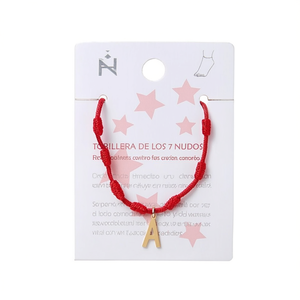 Cavigliera con Nodo a Sette Stelle e Lettera A in Acciaio Inossidabile, Regalo di Moda per Donne - Product Image 1