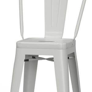 Tabouret de bar Db Fletcher 24 pouces en métal blanc, hauteur comptoir, design industriel, style moderne pour bars, mobilier commercial - Product Image 3