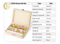 Rouge Jaune 15Pcs Routeur Bit Set Coupe Droite 6mm Routeur Bits Kit CNC 12Pcs Routeur Bit Set Travail Du Bois