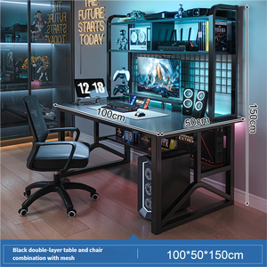 Set Tavolo e Sedia da Gaming |   Scrivania All-in-One con Libreria per Casa, Studio e Scrittura, Postazione di Lavoro per Computer - Product Image 5