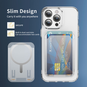 Porte-cartes magnétique transparent robuste pour iPhone 16 17 18 Pro Max, étui coulissant transparent avec fente pour cartes, cadeau promotionnel - Product Image 4