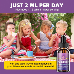 Gouttes de complexe de magnésium pour enfants avec L-théanine, oméga-3, vitamines <span class=keywords><strong>B6</strong></span> et D |   Soutien au sommeil apaisant 60 ml Liquide oral pour enfants - Product Image 3