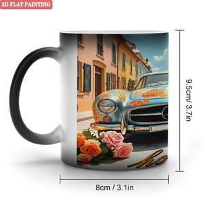 Blank Mug 11oz <b>Ceramic</b> Heat Activated Color Changing <b>Cup</b> With 2D Flat Painting Design - Product Image 1
