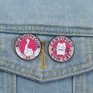 Spor Bunny emaye Pin Fitness hayvan broş sevimli egzersiz tavşan yaka rozeti takı hediye çocuklar arkadaşlar için toplu - Product Image 2