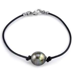 Sản xuất thời trang đồ trang sức ngọc trai đầy đủ tùy biến bện da Tahiti Vòng đeo tay ngọc trai - Product Image 4