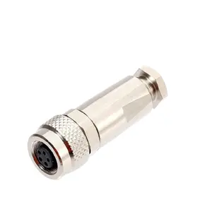 Circular Sensor M9 5Pole Female Straight Metal Cable Mount Solder Type Connector Waterproof IP67 For Signals