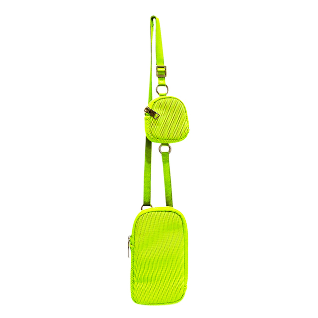 Newest Summer Mini Phone Crossbody Mesh Neoprene Bags with Removable Small Pouch for Women