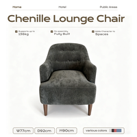Fauteuil d'appoint moderne de luxe, élégant avec dossier capitonné boutonné, pieds en bois massif, écologique et durable, mobilier de salon pour la maison