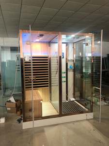 Cabine de <span class=keywords><strong>douche</strong></span> sauna extérieure <span class=keywords><strong>Hammam</strong></span> et Cabina Doccia Con Sauna 150x130 - Product Image 1