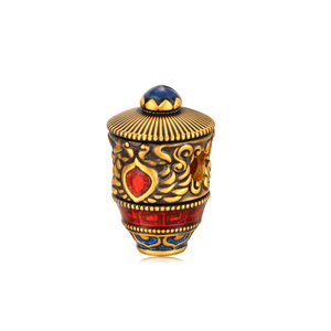 Bracelet cylindrique de chaîne rotatif d'oiseau ailé doré d'artisanat noir électrique perlé de luxe et charme doré sculpté perlé créatif - Product Image 3