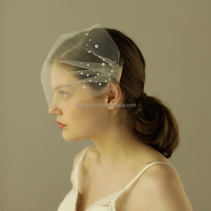 JD20 Classic Design Pearl Voile court Voile de mariage <span class=keywords><strong>avec</strong></span> peigne Accessoires de <span class=keywords><strong>cheveux</strong></span> pour les mariées - Product Image 2