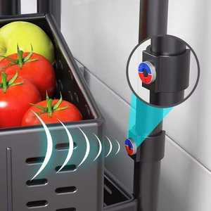 Multi Layer Rotatable Kitchen Storage <strong>Rack</strong> With <strong>Wheels</strong> for Home Floor Standing Fruit <strong>Vegetable</strong> Basket Storage - Product Image 4