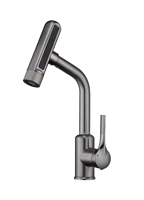 Robinet de lavabo moderne en acier inoxydable à poignée unique, cascade, multifonctionnel, eau chaude et froide mélangée