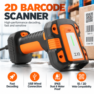 Escáner de Código de Barras Industrial Inalámbrico, Lector de Códigos QR 2D, IP65, Recargable, para Gestión de Activos de Fábrica - Product Image 3