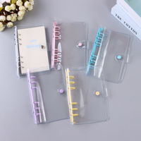 Classeur à anneaux transparent en PVC A5 A6, mini, rechargeable, coloré, à 6 anneaux, pour feuilles mobiles, idéal pour la planification - Vente en gros
