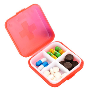 Medicine <b>Box</b> Pill <b>Storage</b> Case <b>Mini</b> Plastic Portable With Cross Compartment For Daily Medication - Product Image 5