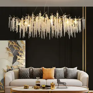 Benutzer definierte rustikale Metall runde große nordische Luxus Kronleuchter Hotel Wohnzimmer Anhänger Decken leuchte führte moderne Kristall Kronleuchter
