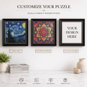 Custom Educational Cartoon Wooden <strong>Jigsaw</strong> Puzzle <strong>Frame</strong> 50 100 200 300pcs Irregular Whimsy Pieces DIY Wall Art Personalized Photo - Product Image 2