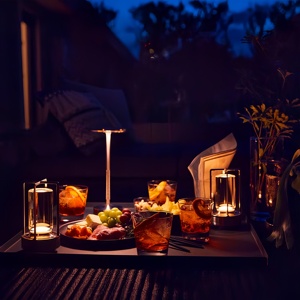 Nhà hàng Kim Loại đèn bàn có thể sạc lại codless Bar khách sạn bảng ánh sáng phòng ngủ cạnh giường ngủ trang trí hình học đèn bàn - Product Image 5