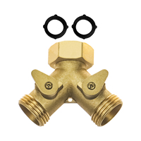 Séparateur de tuyau bidirectionnel Adaptateur de robinet en Y pour tuyau d'arrosage en laiton pour jardin