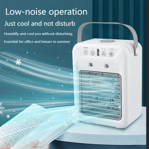 Nouveau ventilateur de bureau portable à double pulvérisation, faible bruit, rechargeable par USB, petit climatiseur, souffleur d'air froid avec minuterie - Product Image 3