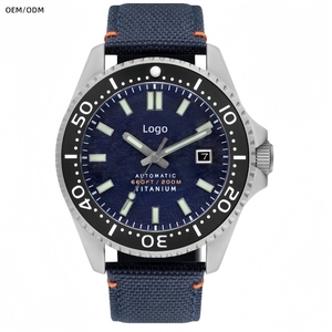 ODM Logo personnalisé 200M résistant à l'eau classique hommes <span class=keywords><strong>montre</strong></span> de haute qualité lunette lumineuse montres mécaniques en titane - Product Image 1