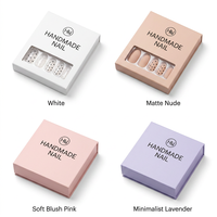 Boîte personnalisée auto-élevable en carton ivoire avec revêtement mat et fenêtre transparente pour l'emballage d'articles de nail art et de vernis à ongles
