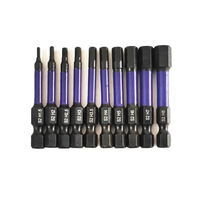 Embouts de tournevis à tête hexagonale magnétiques personnalisés H1.5-8, phosphate noir, tige hexagonale de 1/4 pouce
