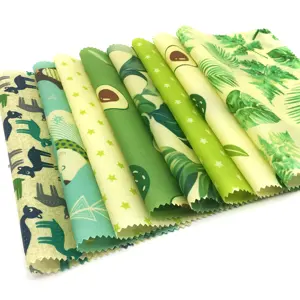 Reusable Washable Reusable Beeswax Food Storage Wraps OEM Private Label Set Of 6