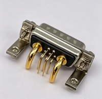 Conector D-Sub de Combinación de Alimentación y Señal 7W2, Enchufe/Toma de Corriente de Ángulo Recto con Pines para Soldar, 10A 20A 30A 40A