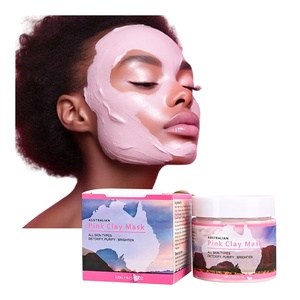 Masque à l'argile cosmétique rose pour <span class=keywords><strong>le</strong></span> <span class=keywords><strong>visage</strong></span>, teint naturellement radieux, élimination des taches, peau raffermissante, 120g, effacement des points noirs, acné - Product Image 4